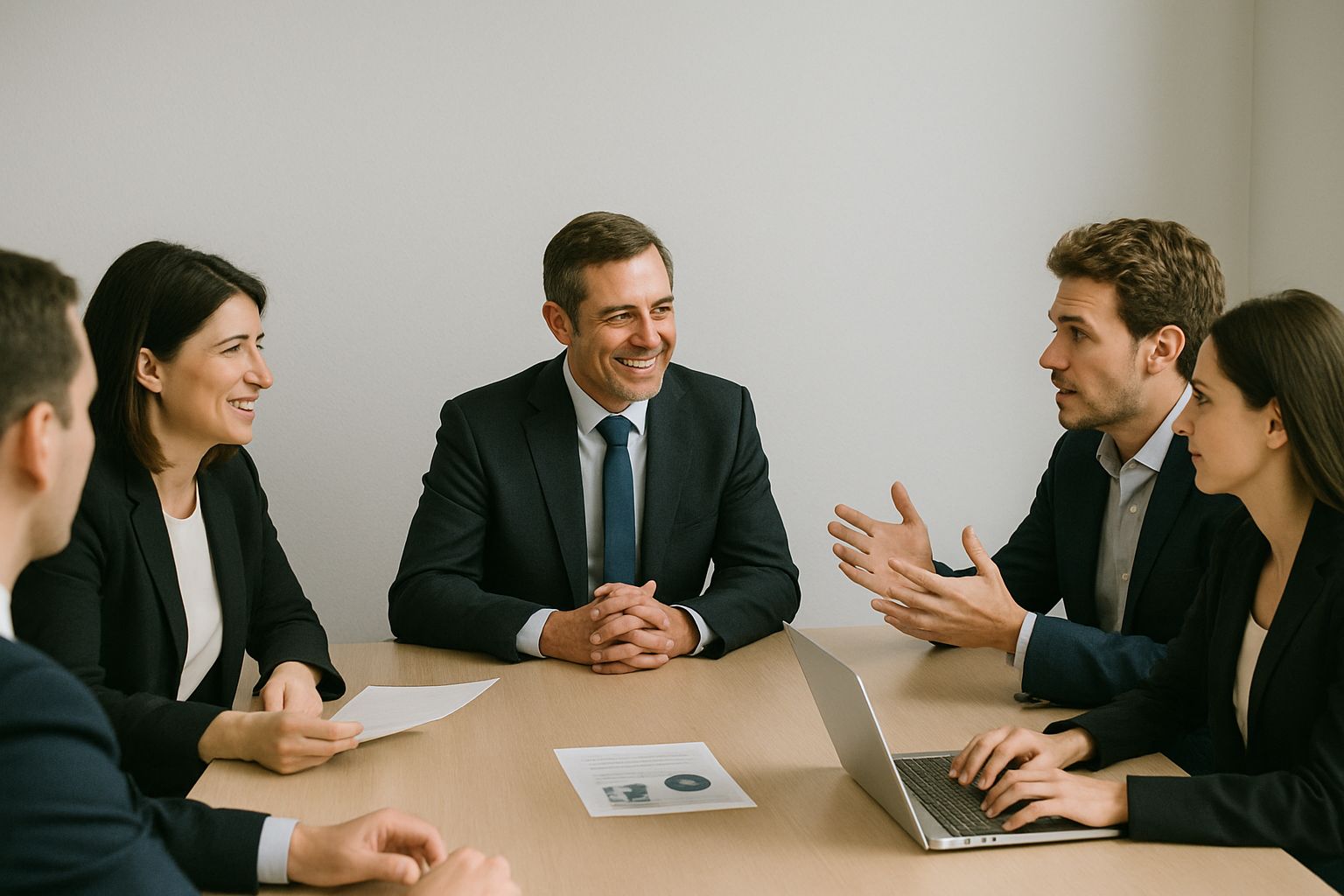 Equipo de Alquimia en reunión estratégica - Innovación en gestión administrativa